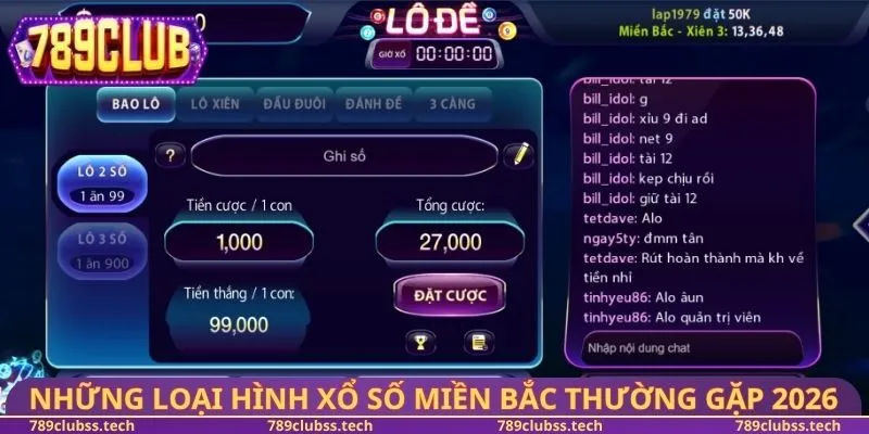 Những loại hình xổ số miền Bắc thường gặp 2026